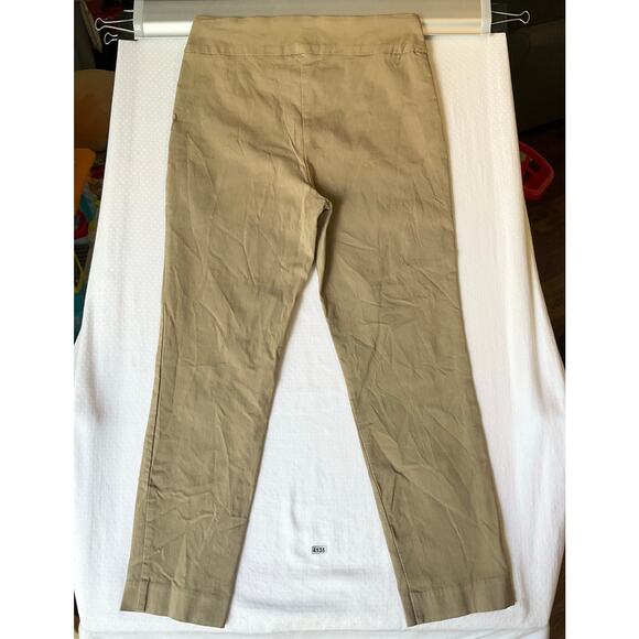 Andrea Jovine Women Khaki Jeggings size 10P Natural Tan Mid Rise Stretch Slim - Picture 10 of 10